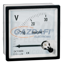 TRACON DCVM48-120 Analóg egyenáramú voltmérő 48×48mm, 120V DC mérőműszer
