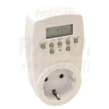 TRACON Dugaszolható elektronikus kapcsolóóra, heti IP20 villanyszerelés