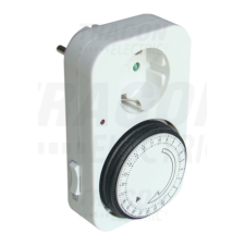 TRACON Dugaszolható napi kapcsolóóra, elektromechanikus230V, 16A, IP20 villanyszerelés
