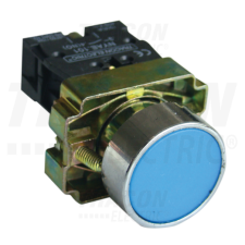 TRACON Egyszerű nyomógomb, fémalapra szerelt, kék1×NO, 3A/240V AC, IP42 villanyszerelés