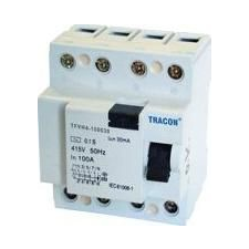 Tracon Electric Áram-védőkapcsoló, nagyáramú, 4 pólusú - 80A, 100mA, 6kA, AC TFVH4-80100 - Tracon villanyszerelés