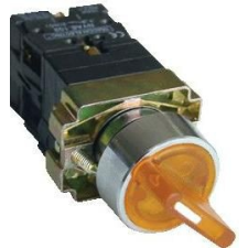 Tracon Electric Világítókaros kapcsoló, fémalap, sárga, LED, kétállású - 1xNC+1xNO, 3A/400V AC, IP42 NYGBK2565S - Tracon villanyszerelés