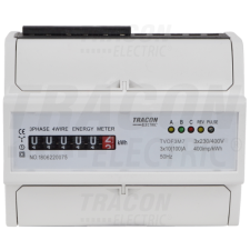 TRACON Elektromech. fogyasztásmérő, közvetlen, 3 fázisú, 7 modul400VAC / 10(100)A villanyszerelés
