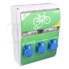 TRACON Elektromos kerékpár töltőállomás védelemmelProt.:RCCB,MCB,Out:3×SCHUKO villanyszerelés