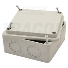 TRACON Elektronikai doboz, világos szürke, teli fedéllel100×100×50mm, IP54 villanyszerelés