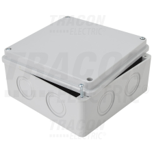 TRACON Elektronikai doboz, világos szürke, teli fedéllel 150×150×70mm, IP55 villanyszerelés
