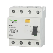 TRACON EVOAG4P10003 Áram-védőkapcsoló, 4 pólusú 100A, 30mA, 10kA, A villanyszerelés