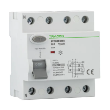  TRACON EVOB4P251 Áram-védőkapcsoló, 4 pólusú 25A, 100mA, 10kA, B villanyszerelés