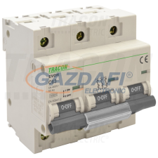 TRACON EVOH380 Kismegszakító, nagyáramú, 3 pólus, C karakterisztika 80A, 3P,10kA villanyszerelés