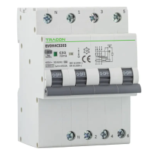 TRACON EVOK4B1303 Kombinált védőkapcsoló, 4P, 4modul, B karakterisztika B13A, 30 mA, 10kA, A villanyszerelés