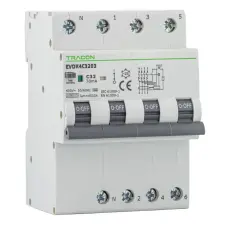 TRACON EVOK4B1603 Kombinált védőkapcsoló, 4P, 4modul, B karakterisztika B16A, 30 mA, 10kA, A villanyszerelés