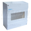 TRACON Falon kívüli elosztódoboz, ajtó nélkül1×8 modul, IP40, (H×W×D=160×160×62mm)