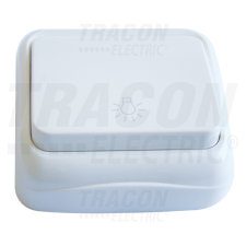 TRACON Falon kívüli nyomókapcsoló világítás jellel (tapétakapcsoló)10AX/250VAC, IP20 (N101) villanyszerelés