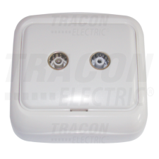 TRACON Falon kívüli TV és FM csatlakozó (tapétakapcsoló)9,5mm villanyszerelés