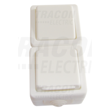 TRACON Falon kívüli váltókapcsoló+csatlakozóaljzat, függől., csapos16A/250VAC, IP54, (106) villanyszerelés