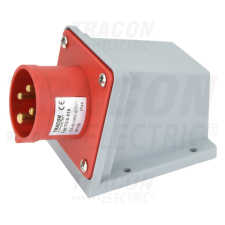 TRACON Felületre szerelhető ipari csatlakozó dugó16A, 400V, 3P+E, 6h, IP44 villanyszerelés