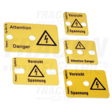 TRACON Figyelmeztető tábla sorozatkapocshoz, 8 raszteres, 3 modul21x18mm villanyszerelés