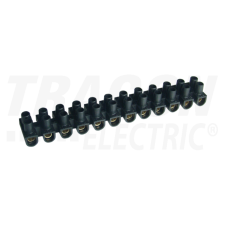 TRACON Flex. nyomólemezes sorozatkapocs, H profil, 12 tag, fekete2,5mm2, 450VAC, 16A, PP villanyszerelés