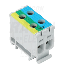 TRACON Főáramköri leágazó kapocs dupla, sínre és felületre szerelhető, kék,zöld/sárga villanyszerelés