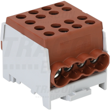 TRACON Főáramköri leágazó kapocs négyes, sínre szerelhető, barna 6-35mm2 villanyszerelés