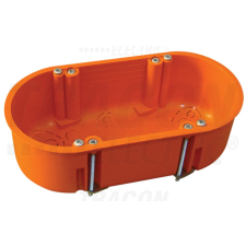 TRACON Gipszkarton doboz, dupla, fedél nélkül, narancssárga 140×65×45mm villanyszerelés