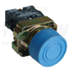 TRACON Gumiburkolatos nyomógomb, fémalapra szerelt, kék1×NO, 3A/240V AC, IP55