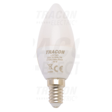 TRACON Gyertya burájú LED fényforrás, tejüveg 230 V, 50 Hz, 7 W, 4000 K, E14, 500 lm, 250° izzó