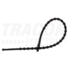 TRACON Gyöngyös nyitható kábelkötegelő, fekete150×2mm, D=8-35mm, PE villanyszerelés