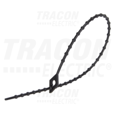TRACON Gyöngyös nyitható kábelkötegelő, fekete200×1,8mm, D=5-59mm, PA6.6 villanyszerelés