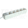 TRACON Hordozható elosztósáv, normál, fehér5×SCHUKO, 3m, max.16A, 250VAC, 3680W, 3x1,5mm2, H05VV-F