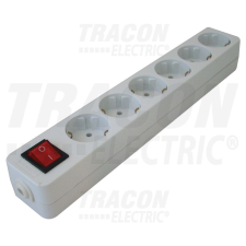 TRACON HUR-06K Újravezetékezhető, hordozható elosztósáv 6×SCHUKO, max.16A, 250VAC villanyszerelés
