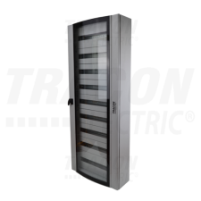 TRACON Ívelt biztonsági üvegajtós fém elosztószekrény600×1500×250 / 216M (24×9 rows) villanyszerelés