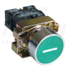 TRACON Jelölt nyomógomb, fémalapra szerelt, zöld, (fehér I) 1×NO, 3A/240V AC, IP42