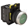 TRACON Jelölt, világító nyomógomb, zöld, (fehér I)1×NO, 5A/230V AC-15, IP65, LED 230V AC/DC