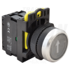 TRACON Jelölt, világító nyomókapcsoló, fekete, (fehér nyíl)1×NO, 5A/230V AC-15, IP65, LED 230V AC/DC