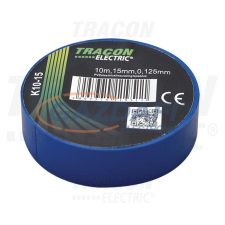 TRACON K10-15 Szigetelőszalag, kék 10m×15mm, PVC, 0-90°C, 40kV/mm villanyszerelés