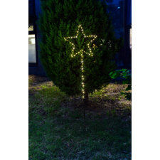 TRACON Karácsonyi LED csillag, elemes, 6+18h, 100LED, 3000K, IP44, 3xAA karácsonyi dekoráció