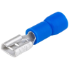 TRACON KCSH6 Szigetelt rátolható csatlakozó hüvely, sárgaréz, kék 6,3×0,8mm, 2,5mm2