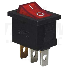 TRACON Készülékkapcsoló, BE-KI, piros-világító (0-I felirat) 16(6)A, 250V AC villanyszerelés