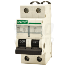TRACON Kismegszakító, 2 pólus, C karakterisztika20A, 4,5 kA villanyszerelés