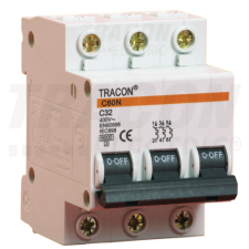 TRACON Kismegszakító, 3 pólus, B karakterisztika40A, 6kA villanyszerelés