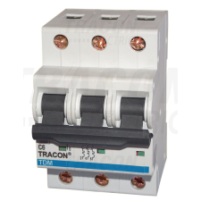 TRACON Kismegszakító, 3 pólus, B karakterisztika 10A, 10kA villanyszerelés