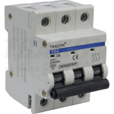 TRACON Kismegszakító, 3 pólus, D karakterisztika4A, 6kA villanyszerelés