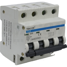 TRACON Kismegszakító, 4 pólus, D karakterisztika20A, 6kA villanyszerelés
