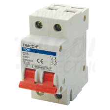 TRACON Kismegszakító, színes karral, 2 pólus, C karakterisztika40A, 6kA villanyszerelés