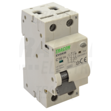 TRACON Kombinált védőkapcsoló, 2P, 2modul, C karakterisztika25A, 30 mA, 10kA, AC villanyszerelés
