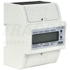 TRACON LCD kijelzésű fogyasztásmérő,közvetlen, 1 fázisú, 4 modul230VAC / 10(100)A villanyszerelés