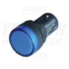 TRACON LED-es jelzőlámpa, kék12V AC/DC, d=22mm villanyszerelés