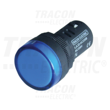 TRACON LED-es jelzőlámpa, kék 230V DC, d=22mm villanyszerelés