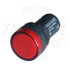 TRACON LED-es jelzőlámpa, piros 48V AC/DC, d=22mm villanyszerelés